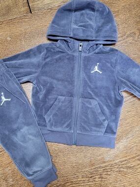 Jordan Toddler Velour Hoodie & Pants Set - Blue
